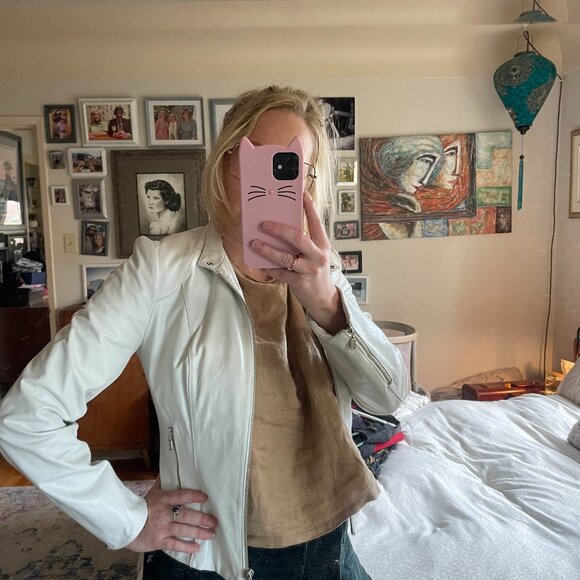 Danier White Leather Jacket - Picture 4 of 4